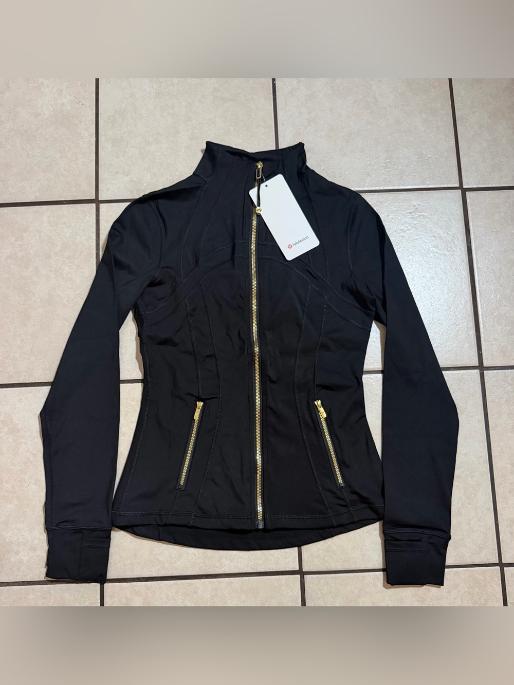 lululemon athletica Black Jacket with Gold Zippers set size M